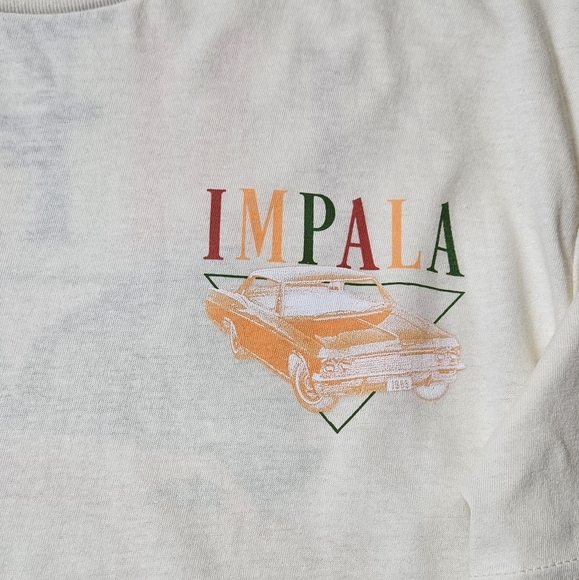 Chevy Impala T-shirt Mens Large‎ Cream 1965 Chevrolet Graphic Car Enthusiast Tee - Picture 6 of 6